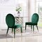 Iconic Home Lambrett Dining Chair Velvet Upholstered Oval Back Armless Design Set of 2